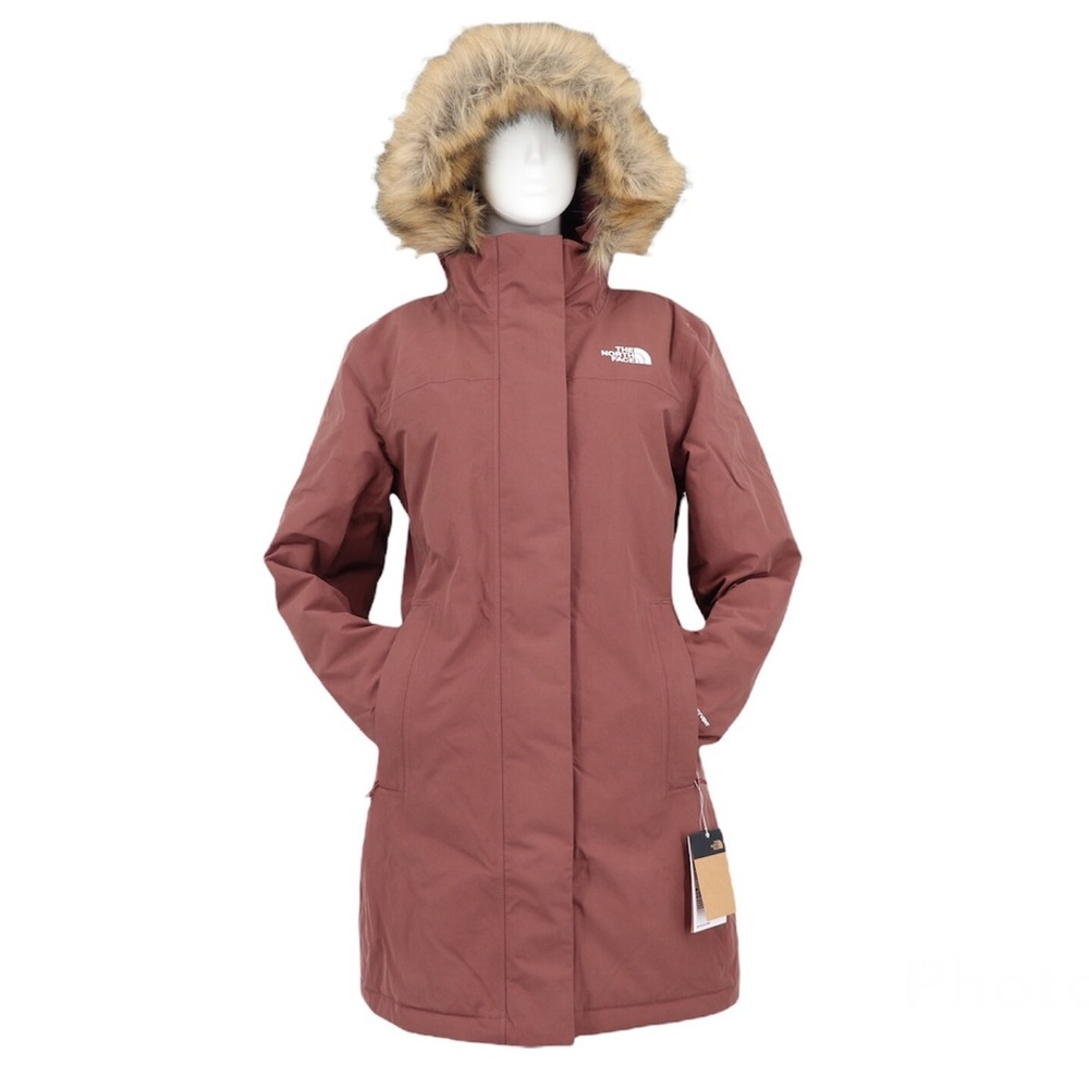 The North Face Large Arctic Parka Down Hooded Marron Purple